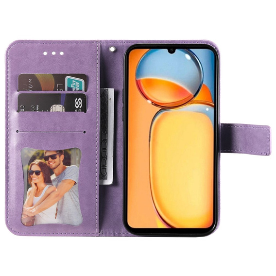 Klapkové puzdro pre Xiaomi Redmi 13C / Poco C65, Mandala Flower, fialové