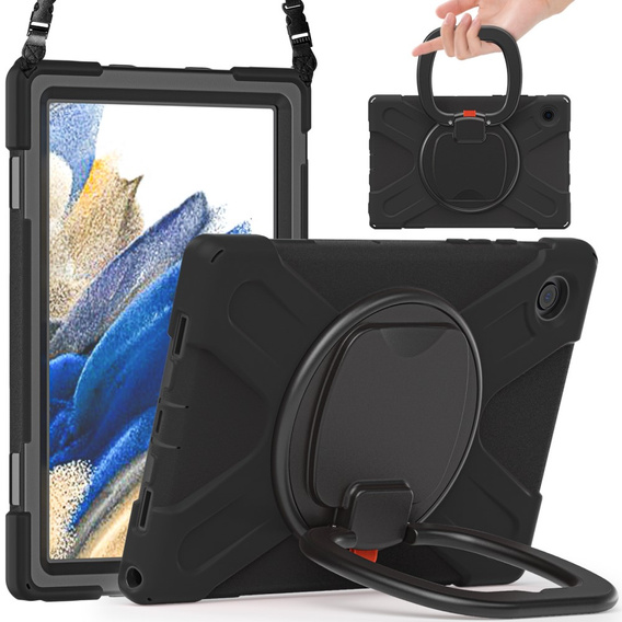 Detské puzdro pre Samsung Galaxy Tab A8 10.5 SM-X200 SM-X205, pancierované s popruhom, modré