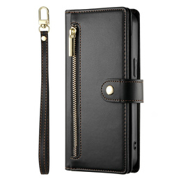 Klapkové puzdro pre Samsung Galaxy A56 5G, Wallet Zipper Pocket, čierne