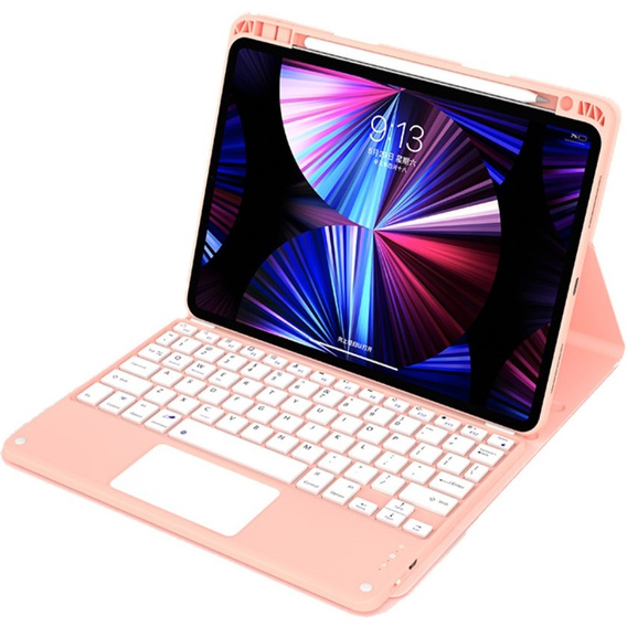 Puzdro + klávesnica iPad Air 10.9 4 2020 / 5 2022, Touchpad, ružové rose gold