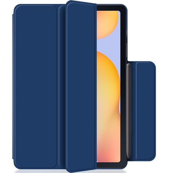 Puzdro pre Samsung Galaxy Tab S6 Lite Tri-fold, Magnetic smartcase, tmavomodré