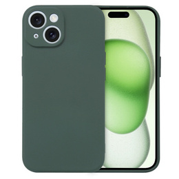 Obal na mobil pre iPhone 15, Silicone Lite, tmavozelené