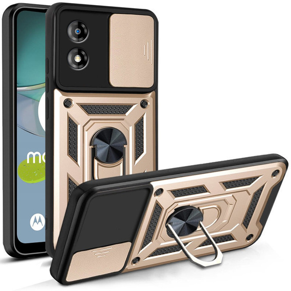Obal na mobil pre Motorola Moto E13, CamShield Slide, zlaté
