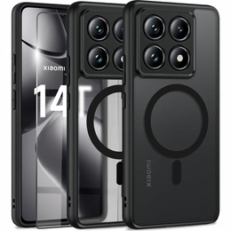 Puzdro pre Xiaomi 14T Pro, pre MagSafe, ERBORD Matt Case, čierne + sklo na displej