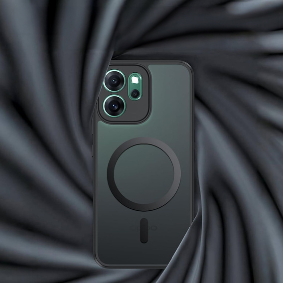 Matné puzdro pre Oppo Reno 14, pre MagSafe, priesvitné čierne