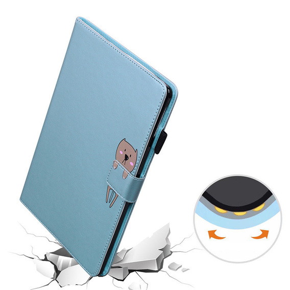 Puzdro pre iPad 10.2" 2021/2020/2019 (9/8/7 gen.), s chlopňou, animal, modré