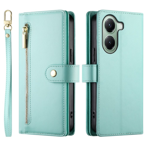 Klapkové puzdro pre Xiaomi Poco X7 Pro 5G, Wallet Zipper Pocket, zelený