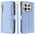 Klapkové puzdro pre OnePlus 12 5G, Wallet Zipper Pocket, modré