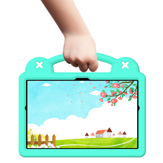 Detské puzdro pre Samsung Tab A8 X200 / X205, Cute Patterns, so stojanom, zelený