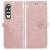 Klapkové puzdro pre Samsung Galaxy Z Fold3 5G, Mandala, ružové rose gold