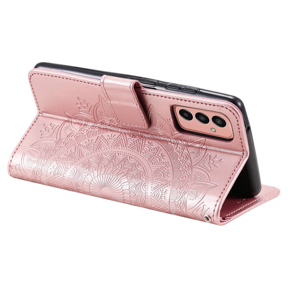Klapkové puzdro pre Samsung Galaxy A14 4G/5G, Mandala, ružové rose gold