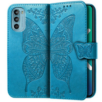 Klapkové puzdro pre Motorola Moto G52 / G82 5G, Butterfly, modré