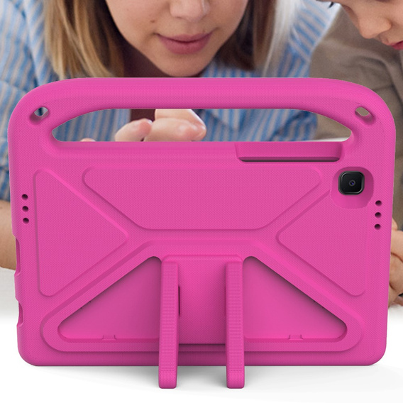 Detské puzdro pre Samsung Galaxy Tab A7 Lite 8.7 T220 / T225, detské puzdro s rukoväťou, ružové