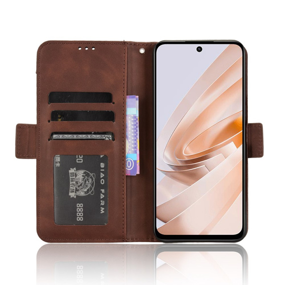 Klapkové puzdro pre Xiaomi Redmi 13, Card Slot, hnedé