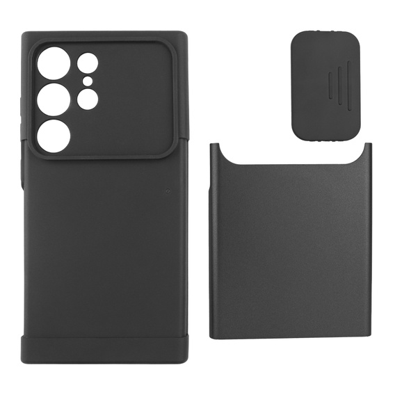Obal na mobil pre Samsung Galaxy S24 Ultra, ERBORD MagProtect Slide Camera, čierne
