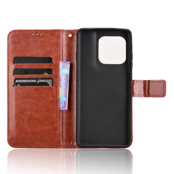 Klapkové puzdro pre Motorola Edge 60 / 60 Fusion, Crazy Horse Wallet, hnedé