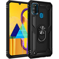 Pancierované obal na mobil pre Samsung Galaxy M21, Nox Case Ring, čierne