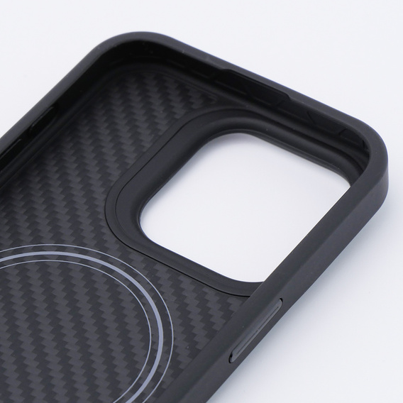Puzdro pre iPhone 15 Pro, Aramid Fiber Cover, čierne