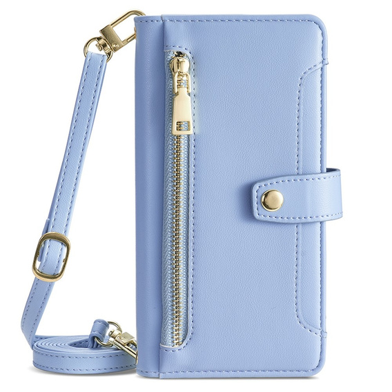 Klapkové puzdro pre Motorola Moto G54 5G, Wallet Zipper Pocket, modré