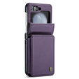 CASEME flipové puzdro pre Samsung Galaxy Z Flip5 5G, Litchi Wallet, fialové