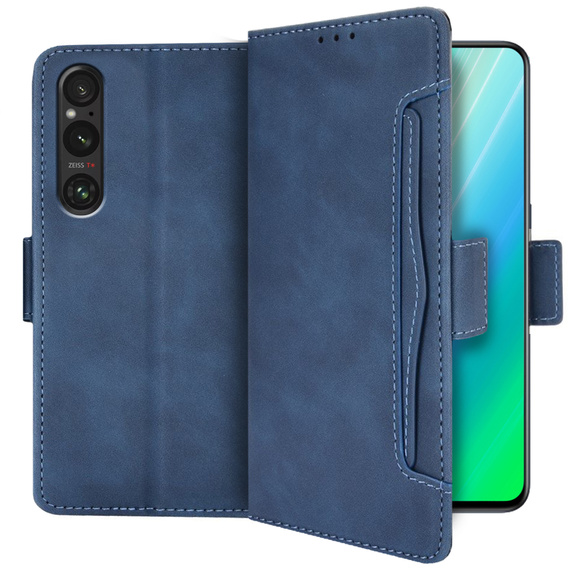 Klapkové puzdro pre Sony Xperia 1 V, Card Slot, tmavomodré