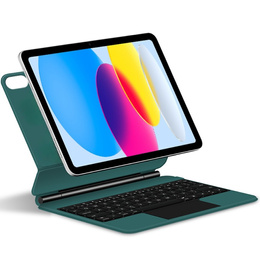 Puzdro s klávesnicou pre iPad 10.9" 2022 (10 gen.) / iPad 11" 2025 A16 (11 gen.), Magnetic Keyboard Touchpad, zelený