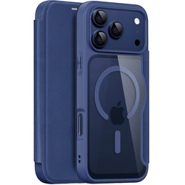 Puzdro Dux Ducis pre iPhone 17 Pro, Skin X Pro, s chlopňou, pre MagSafe, tmavomodré
