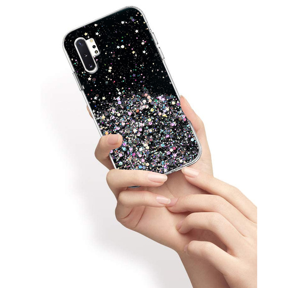 Obal na mobil pre Samsung Galaxy Note 10 Plus, Glittery, čierne