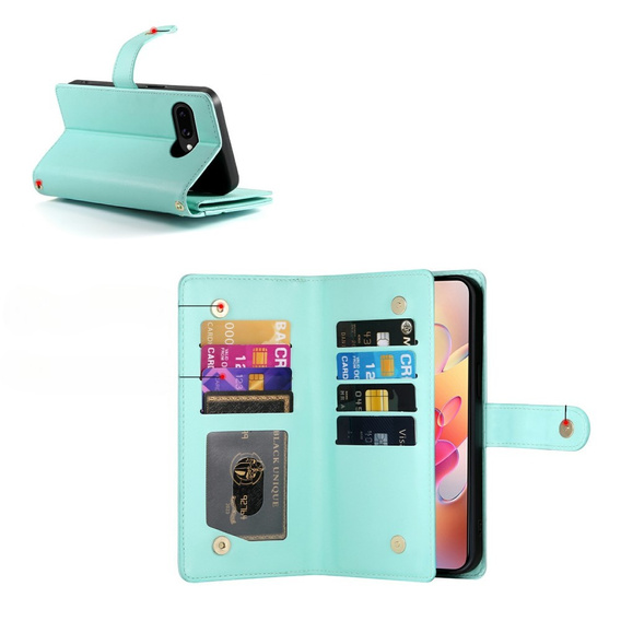Klapkové puzdro pre Samsung Galaxy A56 5G, Wallet Zipper Pocket, zelený