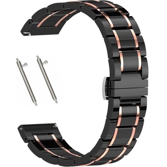 Bransoleta Ceramic z teleskopem 20mm, Black/Rose Gold