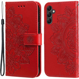 Klapkové puzdro pre Samsung Galaxy A14 4G/5G, Mandala Flower, červené