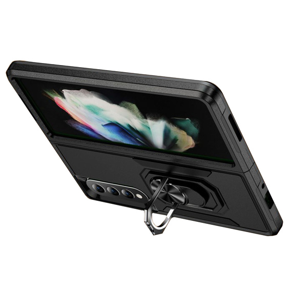 Pancierované obal na mobil pre do Samsung Galaxy Z Fold 4 5G, Nox Case Ring, čierne