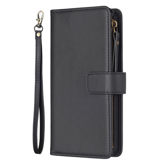 Klapkové puzdro pre Samsung Galaxy A25 5G, Wallet Zipper Pocket, čierne