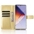 Klapkové puzdro pre Infinix Note 40 Pro Plus, Crazy Horse Wallet, zlaté