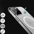 Magnetické puzdro Dual Glass MagSafe pre iPhone 14 Pro Max, strieborné