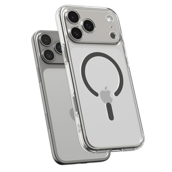 Spigen Ultra Hybrid MagSafe puzdro pre iPhone 17 Pro, číre / grafitové
