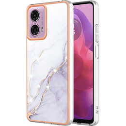 Ochranné puzdro pre Motorola Moto G24 / G24 Power / G04, Marble Slim Case, biele