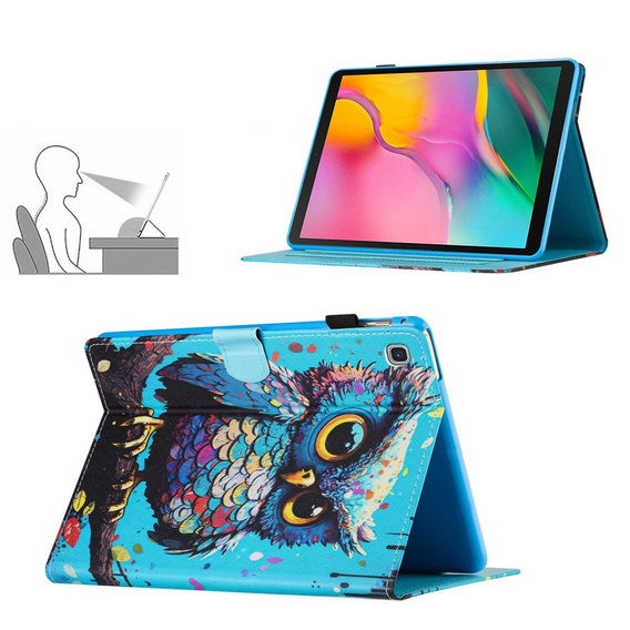 Puzdro pre Samsung Galaxy Tab S6 Lite 2022 / 2020, s chlopňou, owl