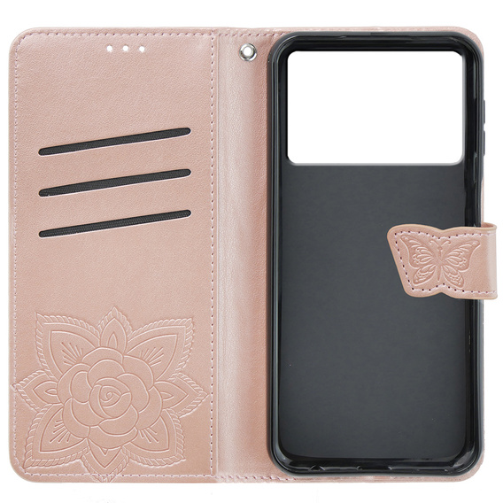 Klapkové puzdro pre Xiaomi Poco X6 Pro 5G, Butterfly, fialové