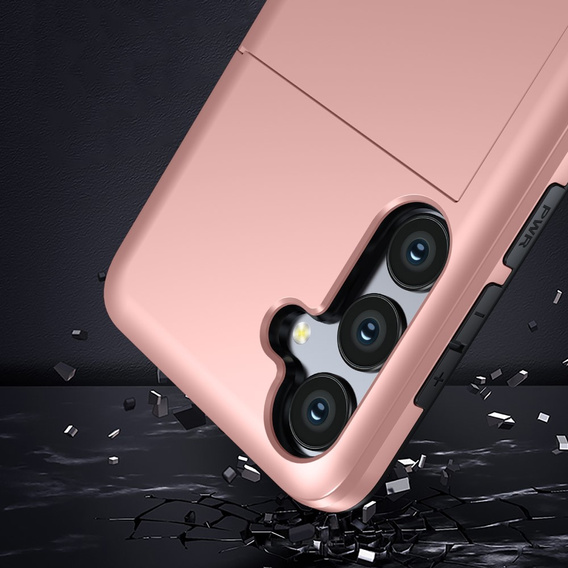 Obal na mobil pre Samsung Galaxy A56 5G, Sliding Card Holder, ružové