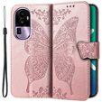 Klapkové puzdro pre Oppo Reno 10 / 10 Pro, Butterfly, ružové rose gold