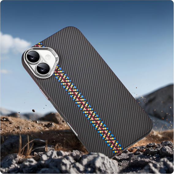 Puzdro pre iPhone 16 Plus, Carbon Fiber MagSafe, čierne