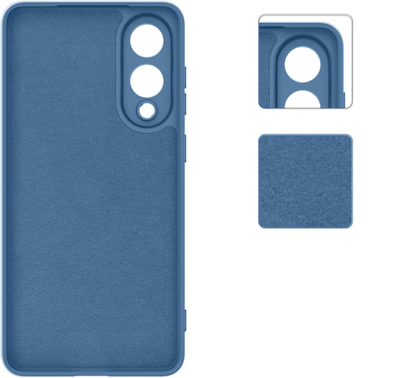 Puzdro pre Samsung Galaxy S25 Edge, Silicone Lite, modré + sklo 9H