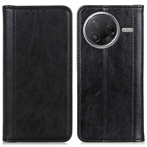 Flipové puzdro pre Xiaomi Poco F7 Pro / F7 Ultra, Split Leather, čierne