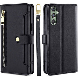 Klapkové puzdro pre Samsung Galaxy M34, Wallet Zipper Pocket, čierne