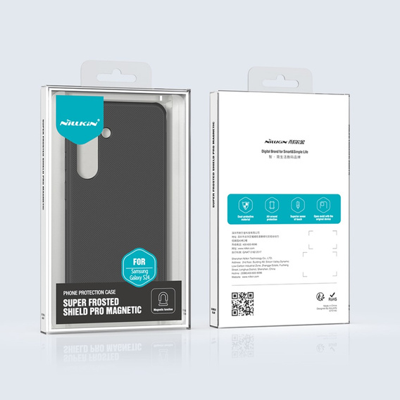 NILLKIN puzdro pre Samsung Galaxy S24, Frosted Shield, pre MagSafe, čierne