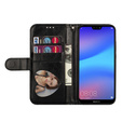 Klapkové puzdro pre Huawei P20 Lite, Glitter Zipper Wallet, čierne