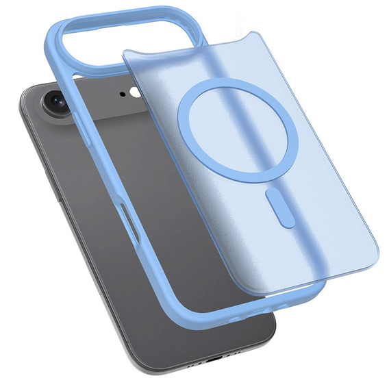 Matné puzdro pre iPhone Air, pre MagSafe, priesvitné modré