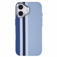 Puzdro pre iPhone 16, Carbon Fiber MagSafe, modré