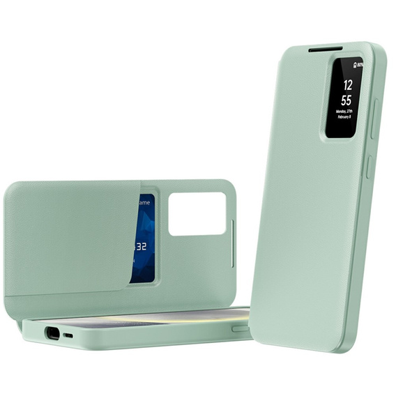 Flipové puzdro pre Samsung Galaxy A56 5G, Smart View Wallet, zelený